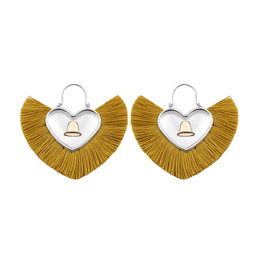 Wholesale Heart Vintage Tassel Bohemian Earrings